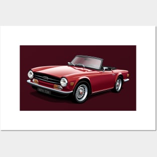 Triumph TR6 in maroon Posters and Art